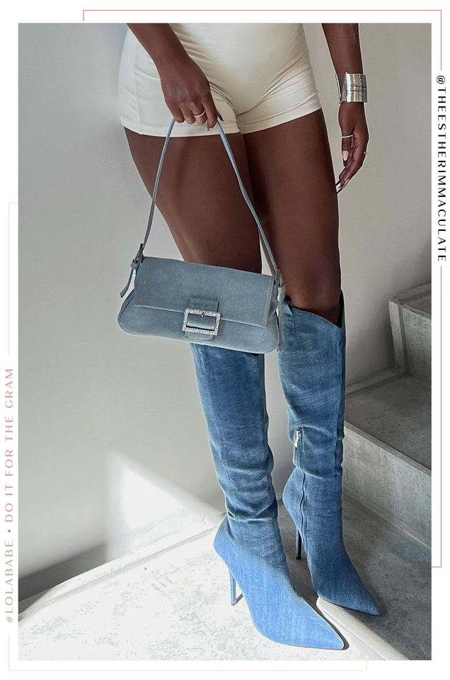 Load image into Gallery viewer, Kaiya High Heel Boots - Denim