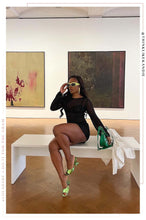 Load image into Gallery viewer, Racquel Mid Heel Mules - Green