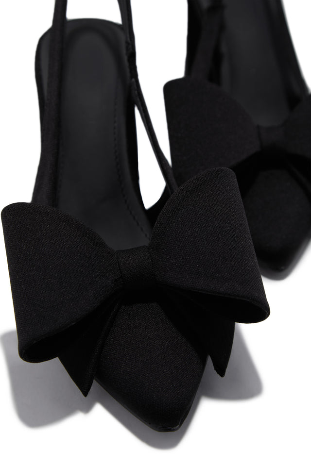 Load image into Gallery viewer, Tiffany Slingback Bow Pumps - Black