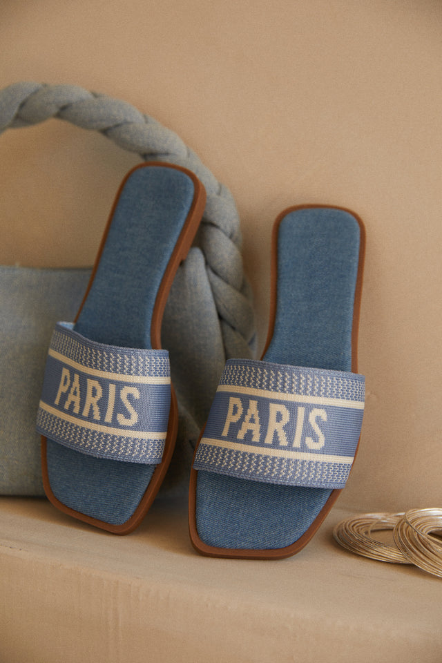 Load image into Gallery viewer, Travel Memories Slip On Sandals - Blue