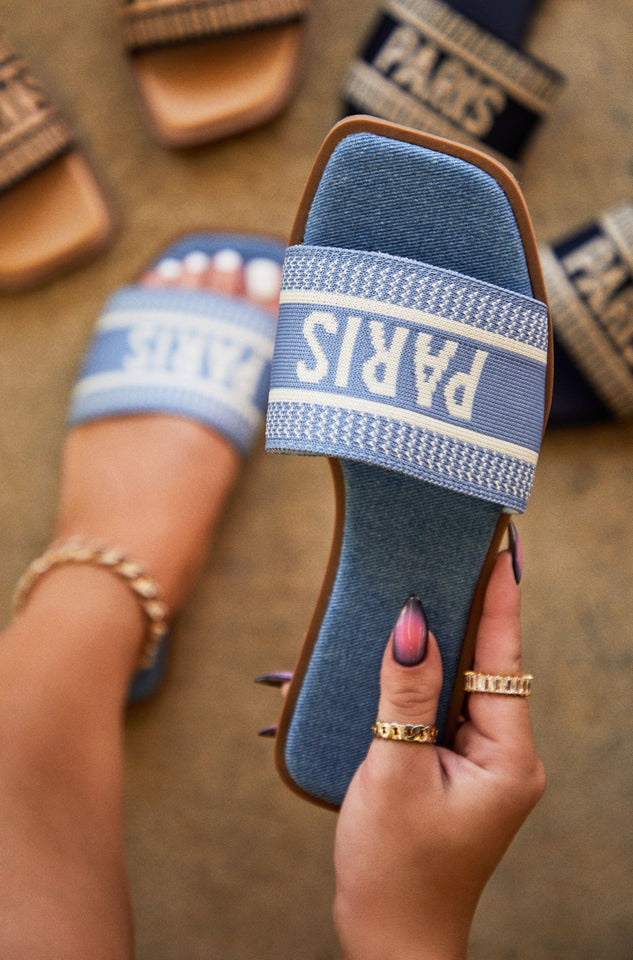 Load image into Gallery viewer, Travel Memories Slip On Sandals - Blue