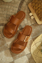 Load image into Gallery viewer, Vacay Calling Slip On Platform Sandals - Tan