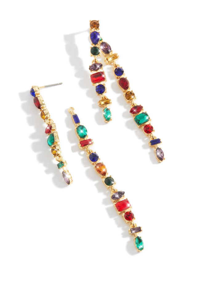 Load image into Gallery viewer, Vico Embellished Dangle Earring - Gold Multi