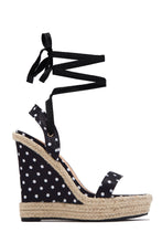 Load image into Gallery viewer, Lucy Platform Lace Up Wedges - Polka Dot