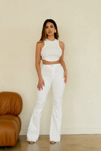 Load image into Gallery viewer, White High Waist Flare Jeans