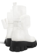 Load image into Gallery viewer, Arctic Chic Flat Combat Boots - White