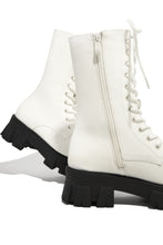 Load image into Gallery viewer, White Winter Combat Boots