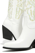 Load image into Gallery viewer, White Stacked Heel Cowgirl Boots