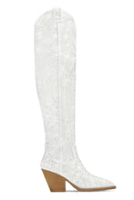 Load image into Gallery viewer, Nights In Nashville Embellished Cowgirl Boots - White
