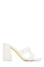 Load image into Gallery viewer, White Block Heel Mules