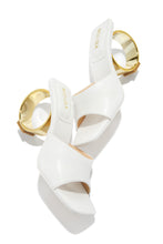 Load image into Gallery viewer, White PU Summer Mule with Abstract Heel