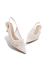 Load image into Gallery viewer, Daphne Slingback Mid Heel Pumps - Ivory
