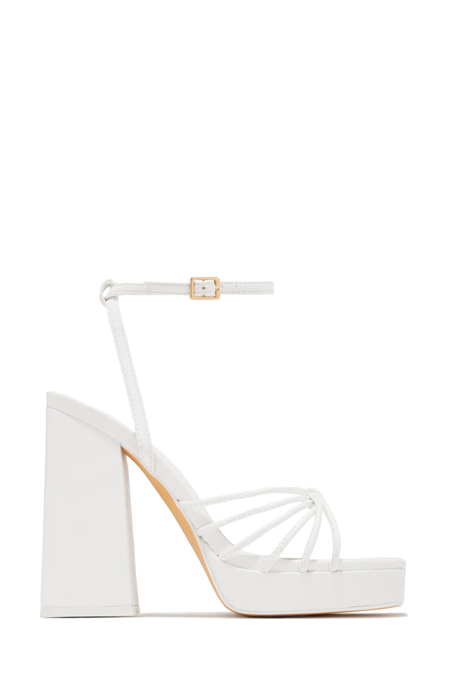 Load image into Gallery viewer, Lelia Platform Block Heels - White