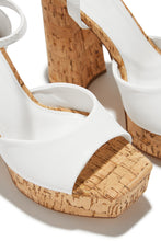 Load image into Gallery viewer, Elyna Platform Block Heels - White