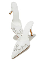 Load image into Gallery viewer, Lauryn Pump Heel Mules - White