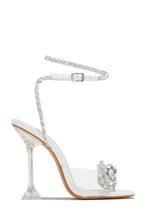 Load image into Gallery viewer, Amaria Embellished Bow Strap High Heels - Leopard