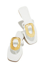 Load image into Gallery viewer, Adelia Slip On Thong Strap Sandals - Silver