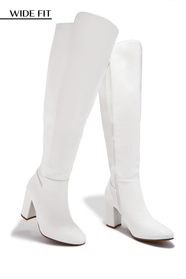 Load image into Gallery viewer, Colette Wide Fit Block Heel Boots - White