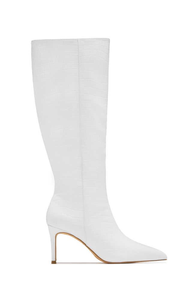 Load image into Gallery viewer, Chrissy Mid Heel Boots - White
