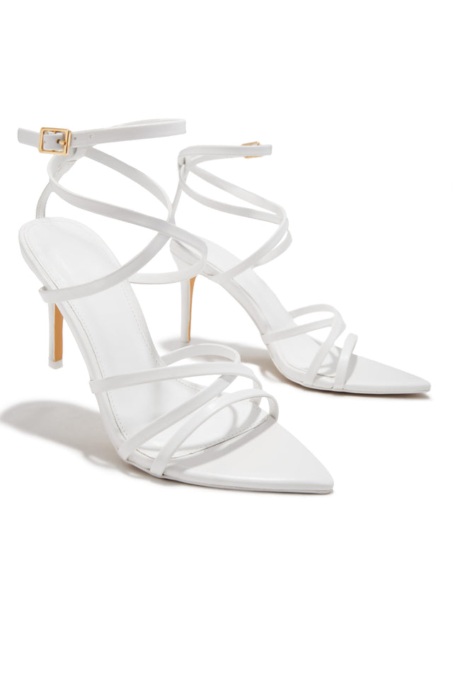 Load image into Gallery viewer, Polished Nights Strappy Mid Heels - White