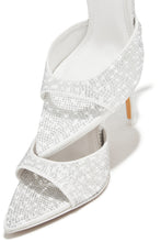 Load image into Gallery viewer, Amiah Embellished High Heel Mules - White