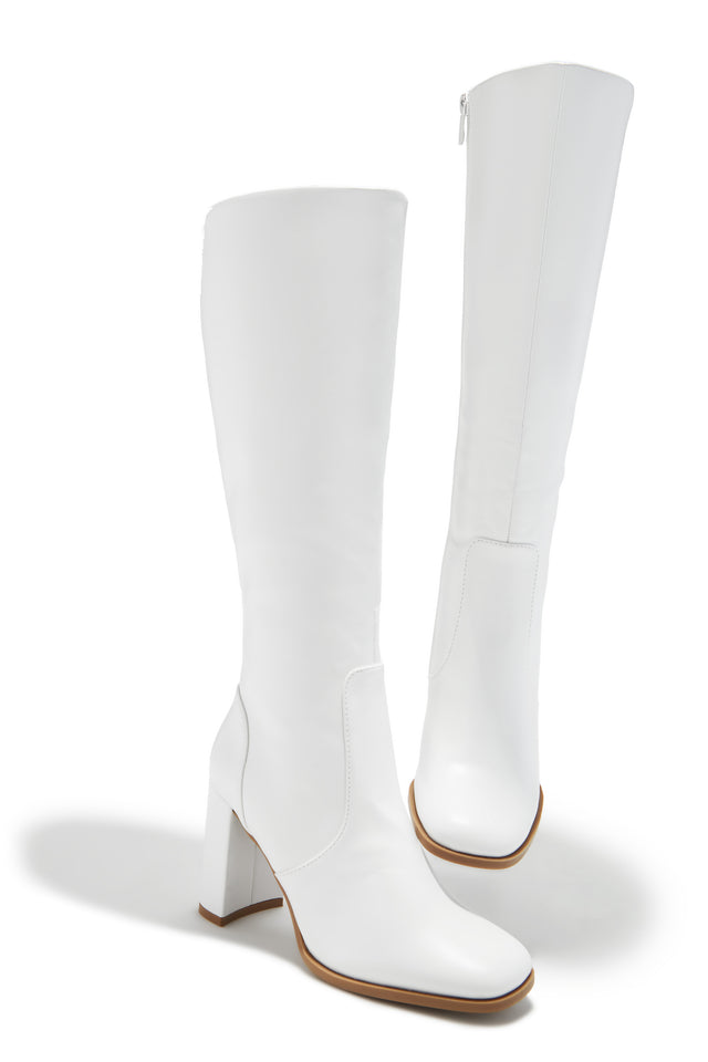 Load image into Gallery viewer, Paula Block Heel Boots - White