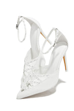 Load image into Gallery viewer, Tanalee Embellished High Heel Pumps - White