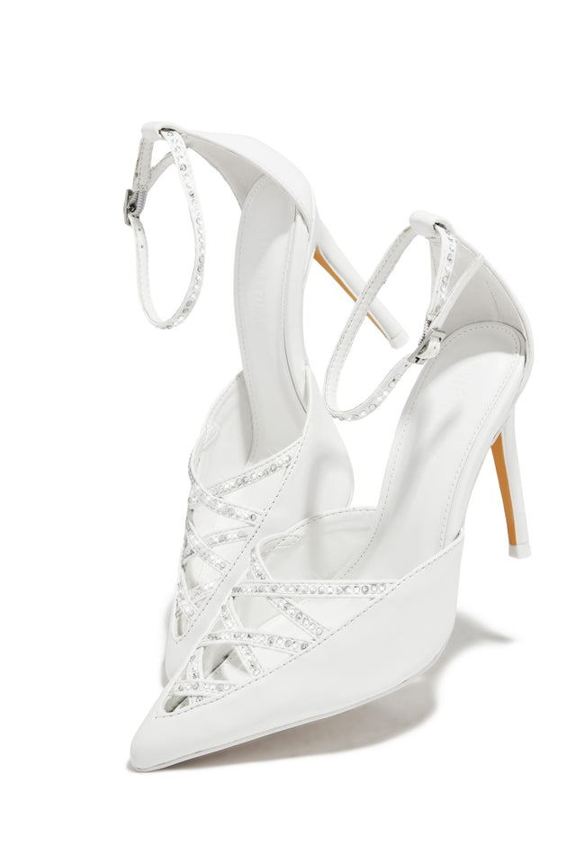 Load image into Gallery viewer, Tanalee Embellished High Heel Pumps - White