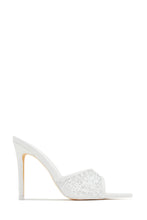 Load image into Gallery viewer, Kari Embellished High Heel Mules - White