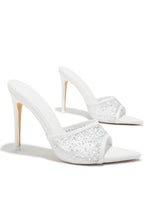Load image into Gallery viewer, Kari Embellished High Heel Mules - White