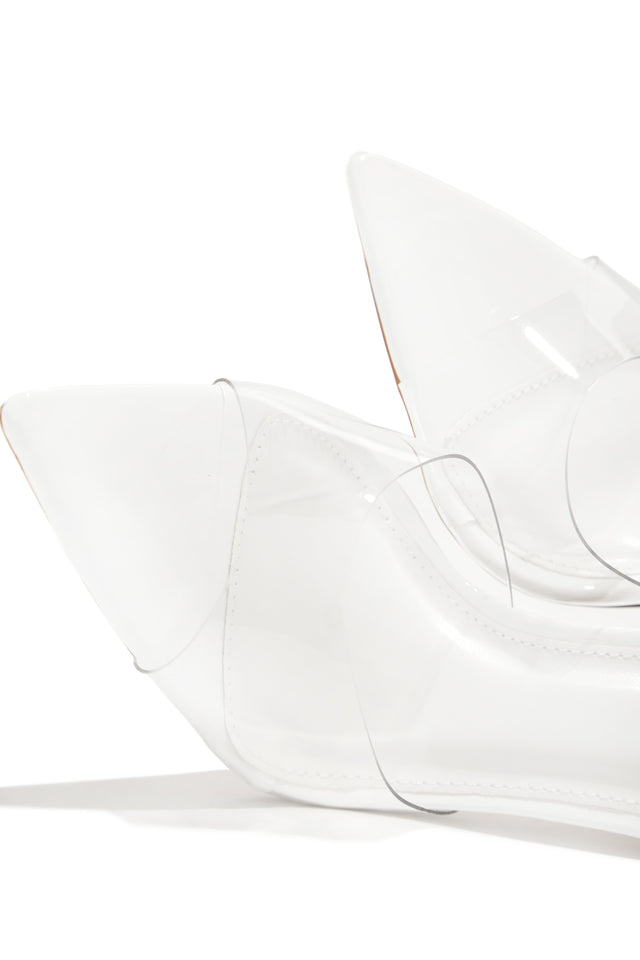 Load image into Gallery viewer, Dinner Date Clear Strap High Heels - White