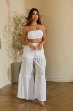 Load image into Gallery viewer, White Sheer Tiered Pants