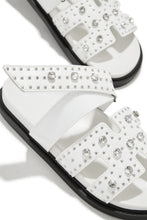 Load image into Gallery viewer, White Slip On Sandals with Adjustable Velcro Strap