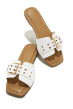 Load image into Gallery viewer, Italian Streets Flat Slip On Sandals - Black