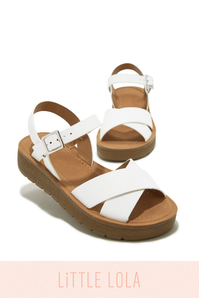 Load image into Gallery viewer, Sandy Days Kids Flat Sandals - White