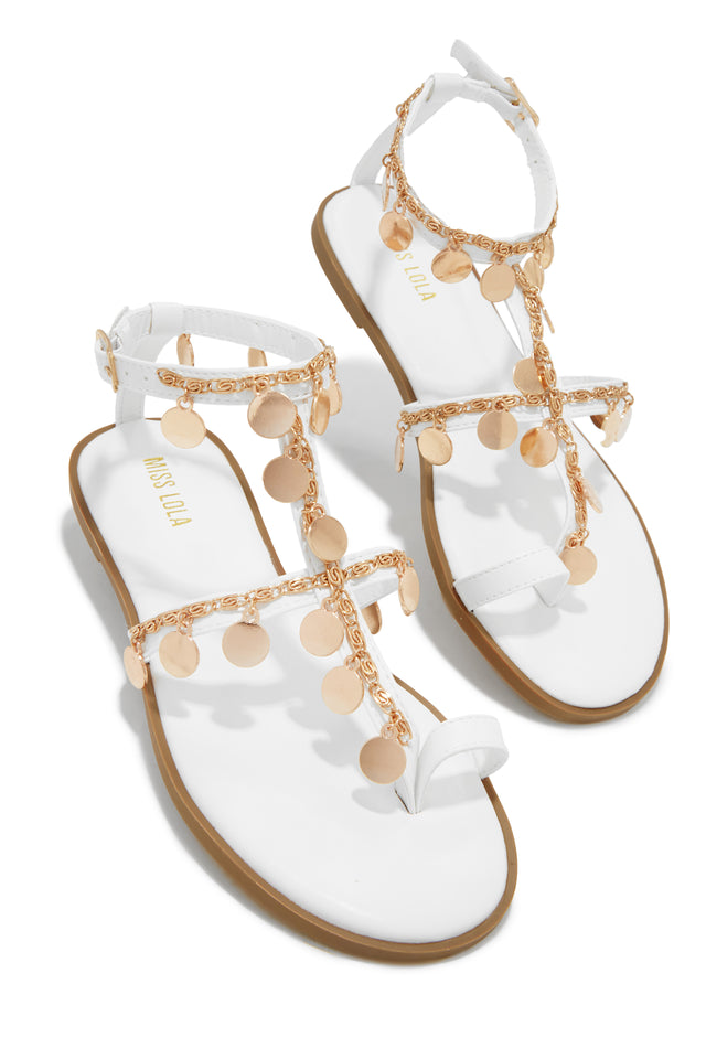 Load image into Gallery viewer, PU White Sandals
