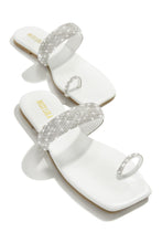 Load image into Gallery viewer, Cabana Beach Embellished Slip On Sandals - White
