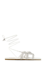 Load image into Gallery viewer, Ibiza Nights Embellished Lace Up Sandals - Orange