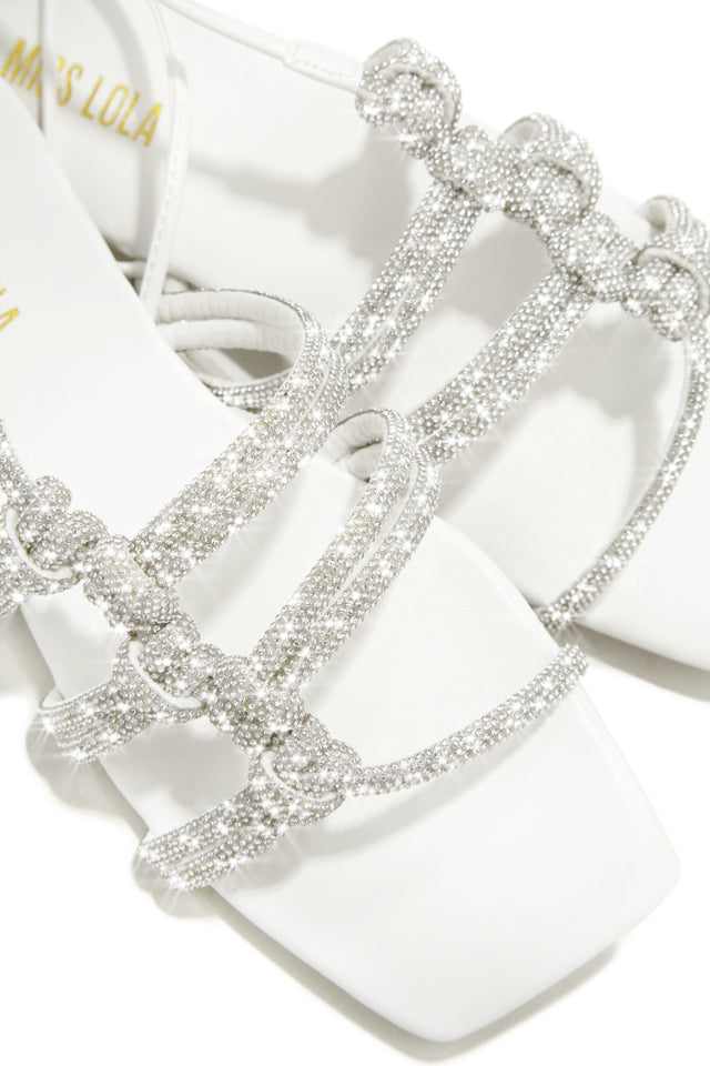 Load image into Gallery viewer, Ibiza Nights Embellished Lace Up Sandals - White