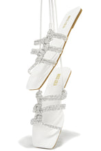 Load image into Gallery viewer, Ibiza Nights Embellished Lace Up Sandals - White