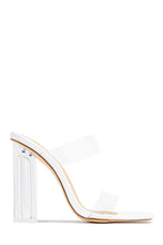 Load image into Gallery viewer, Your Next Date Clear Strap Block Heel Mules - Silver