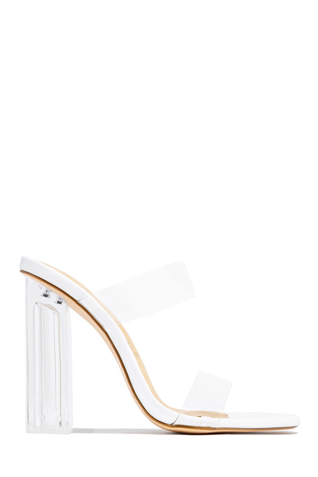 Load image into Gallery viewer, Your Next Date Clear Strap Block Heel Mules - Silver