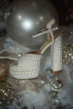 Load image into Gallery viewer, Wifey Status Platform Block Pearl Heels - White