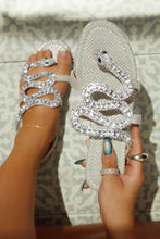 Load image into Gallery viewer, Silver-Tone Embellished Sandals