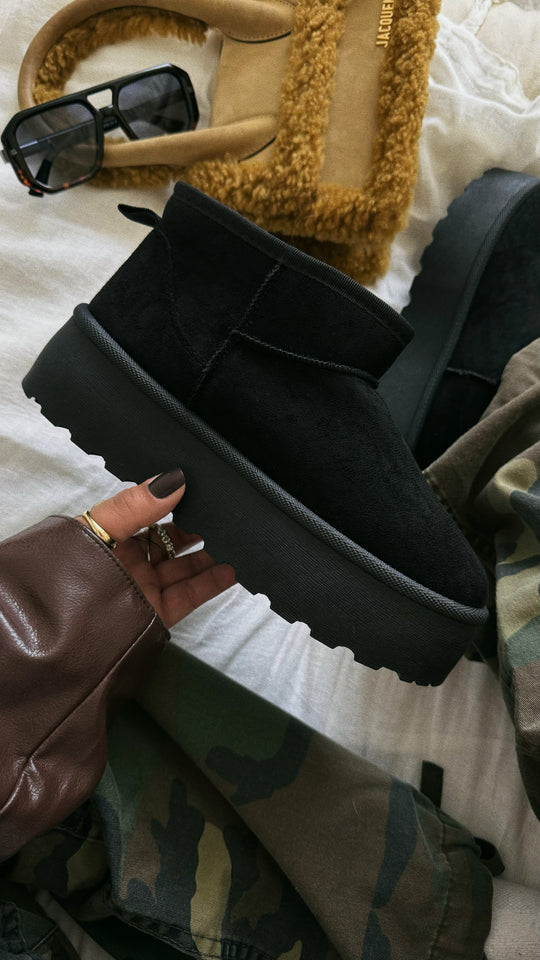 Load image into Gallery viewer, Willow Platform Ankle Boots - Black