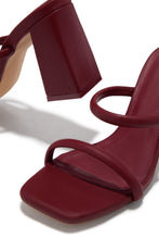 Load image into Gallery viewer, Yesenia Block Mid Heel Mules - Wine
