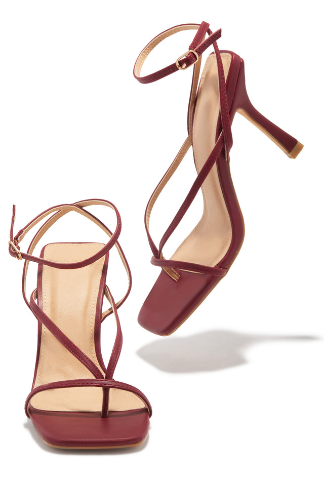 Load image into Gallery viewer, Eren Ankle Strap Heels - Wine