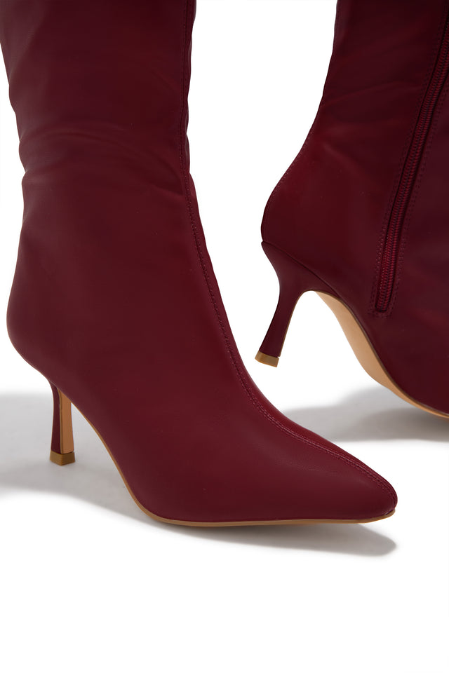 Load image into Gallery viewer, Jaylin Mid Heel Boots - Wine