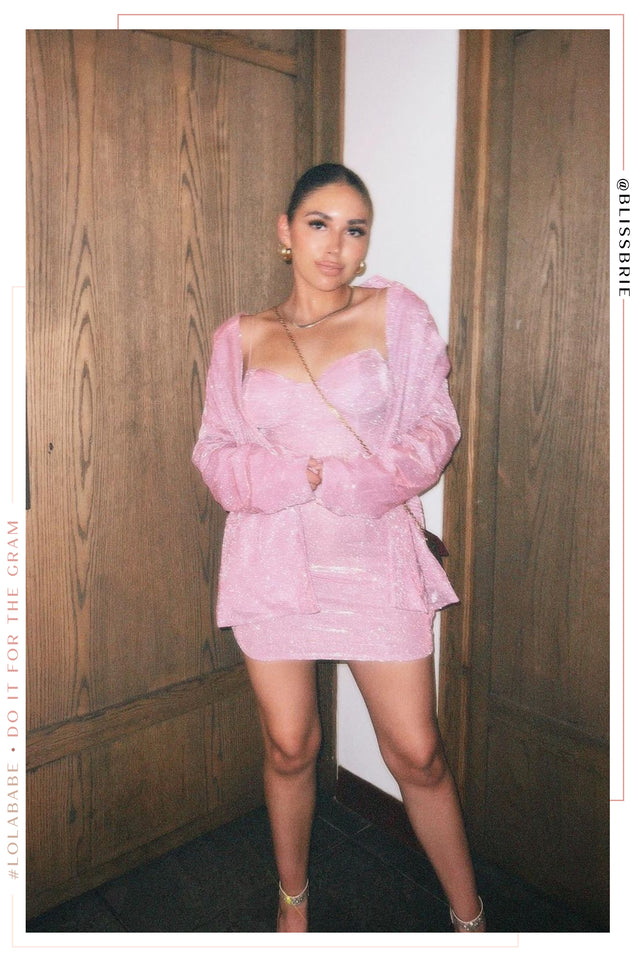 Load image into Gallery viewer, Your Baby Glitter Long Sleeve Blazer - Pink