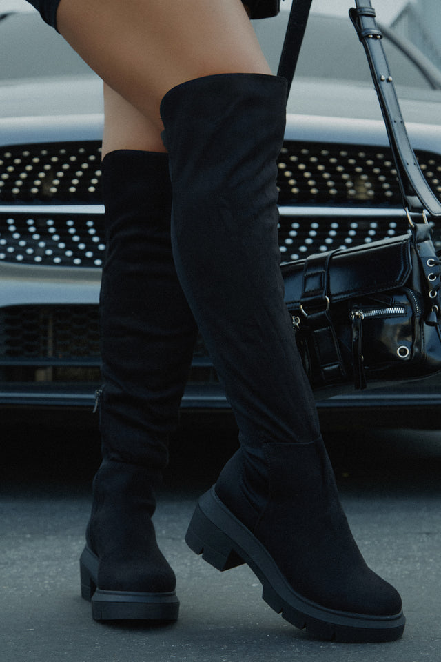 Load image into Gallery viewer, Zerah Over The Knee Boots - Black